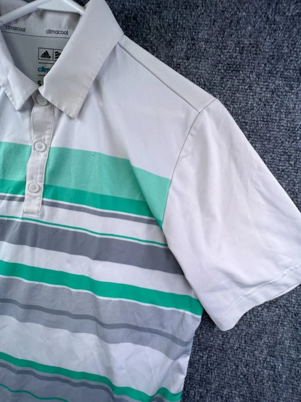 Adidas Golf Polo Climacool Short Sleeve Athletic Golf Shirt Mens Small White